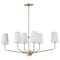 Nuvo Cordello 6-Light Island Pendant Vintage Brass Etched White Opal Glass 60/7886 - alternate 5
